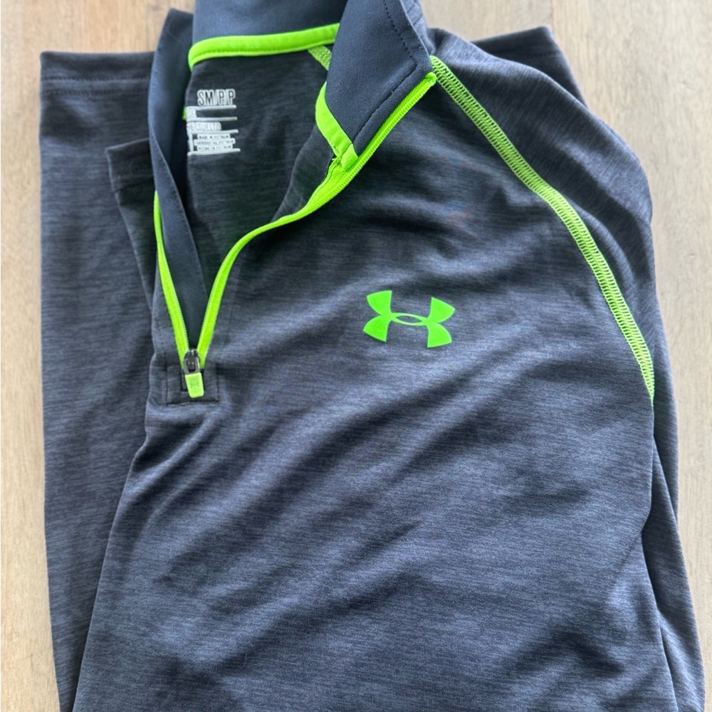 Under Armour Charcoal and Lime Quarter-Zip